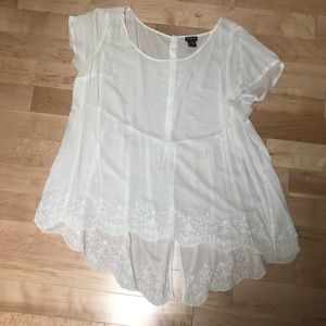 Button Up Split Back Blouse